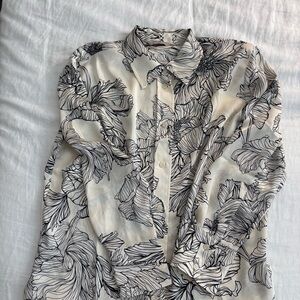 H&M Floral Satin Blouse